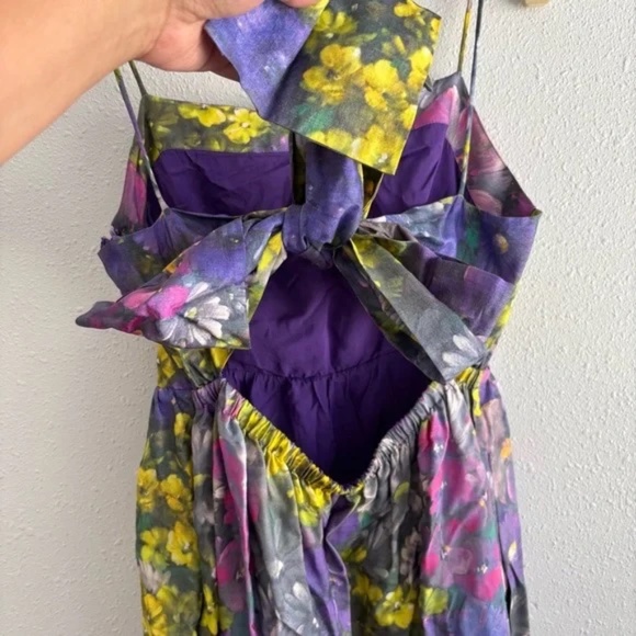 & OTHER STORIES Savoir Printed Silk Bow-Detailed Multi-Color Midi Dress - Picture 9 of 12